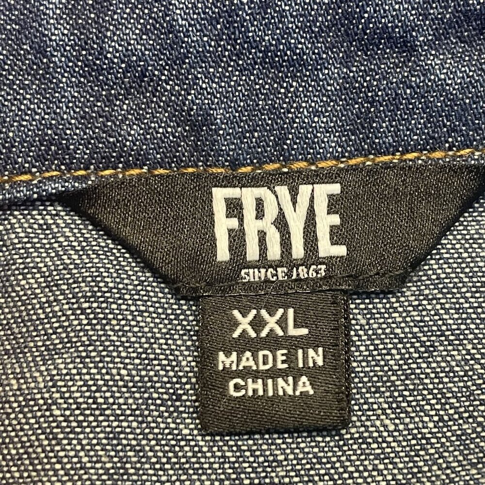 Frye Heritage Denim Dress Womens XXL Blue Jean Button Up Cowgirl Western Casual - Picture 10 of 12